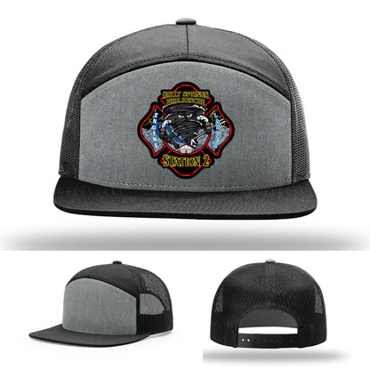 Holly Springs Fire Station 2 firefighter pride hat with leather patch
