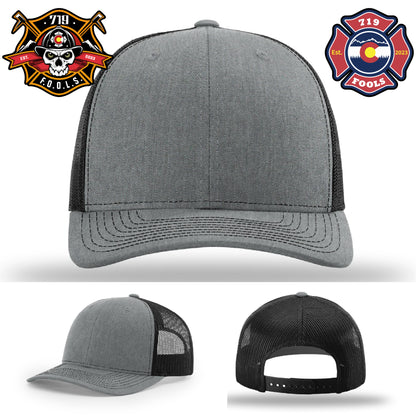 Hard-hitting 719 FOOLS patch featured on Richardson fire hat