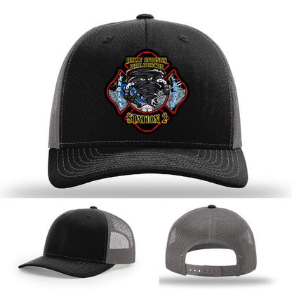 Custom hat with firefighter patch for Holly Springs Station 2