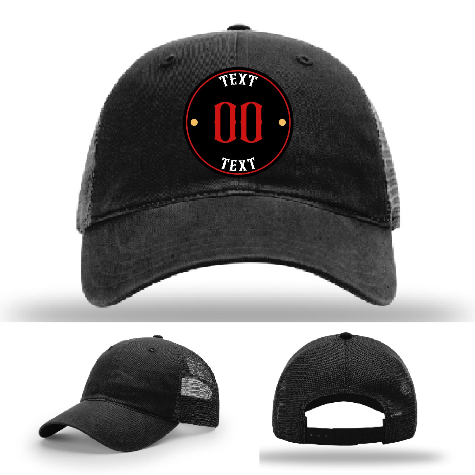 Personalized leather patch hats for teams, brands, or events