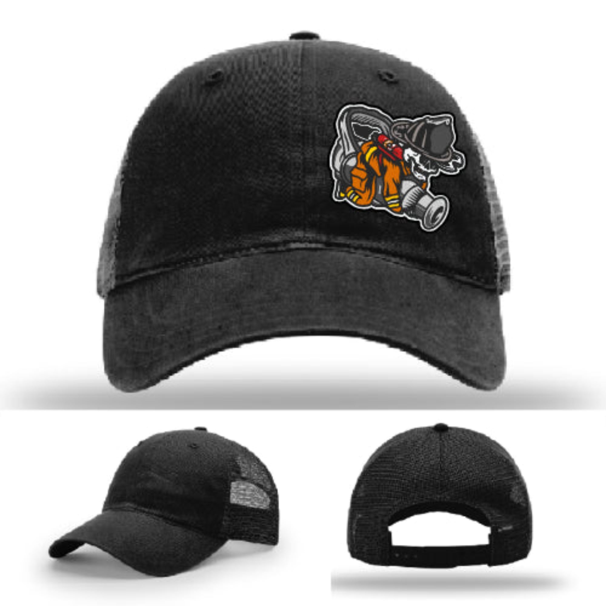 Firefighter lifestyle Richardson hat with fireman patch – bold fire crew design on a Richardson lifestyle cap.