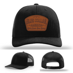 Richardson leather patch hat with 'Blue Collar America – Dirty Hands Clean Money 