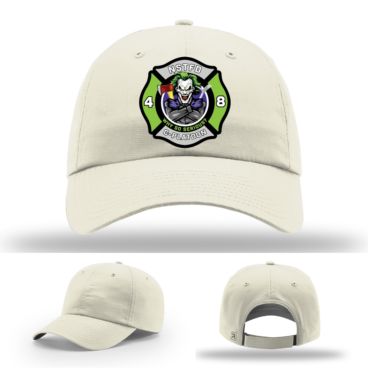 custom firefighter hat featuring North Strabane Fire Department logo