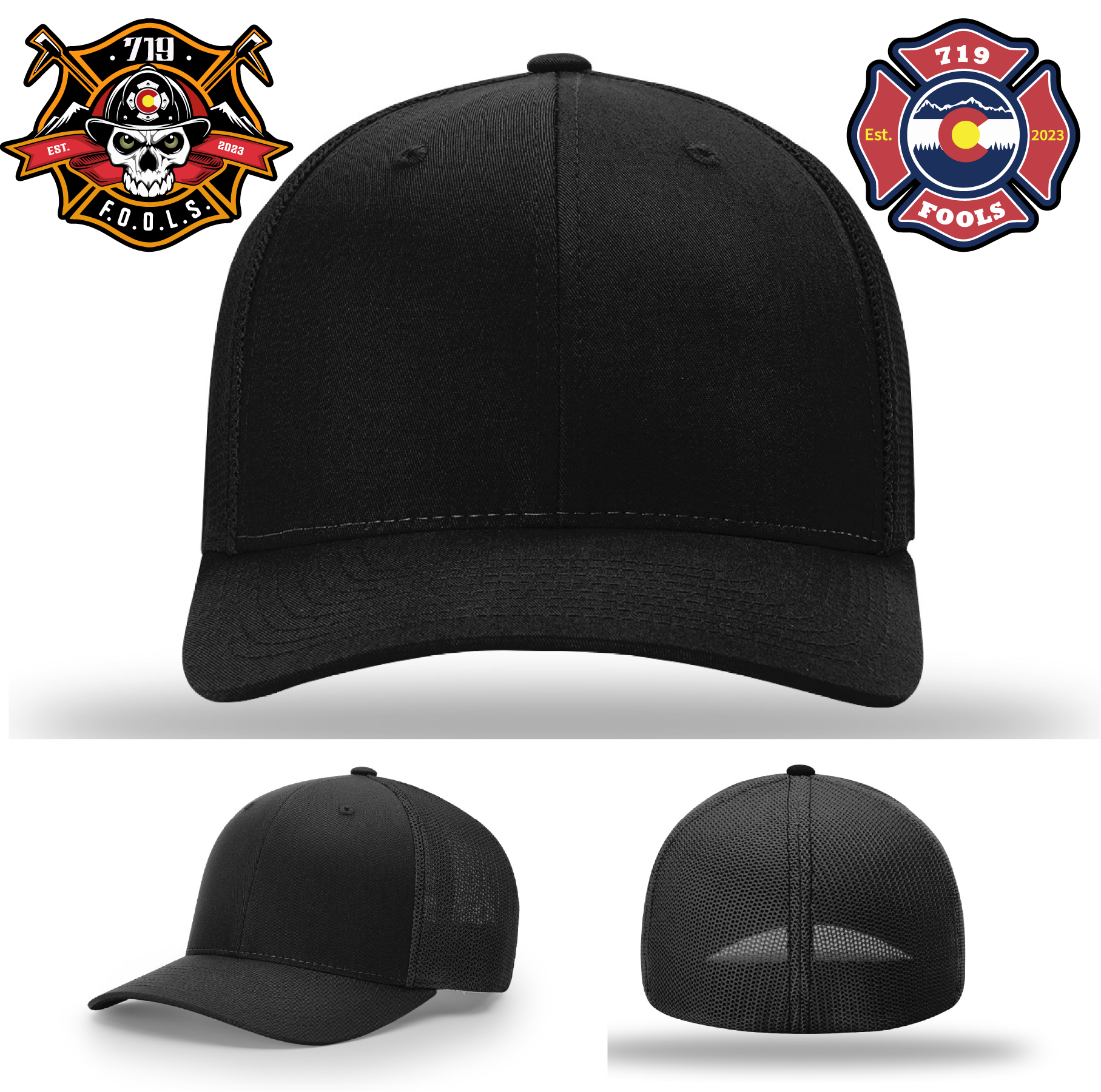 Fire crew hat featuring 719 FOOLS patch on Richardson base