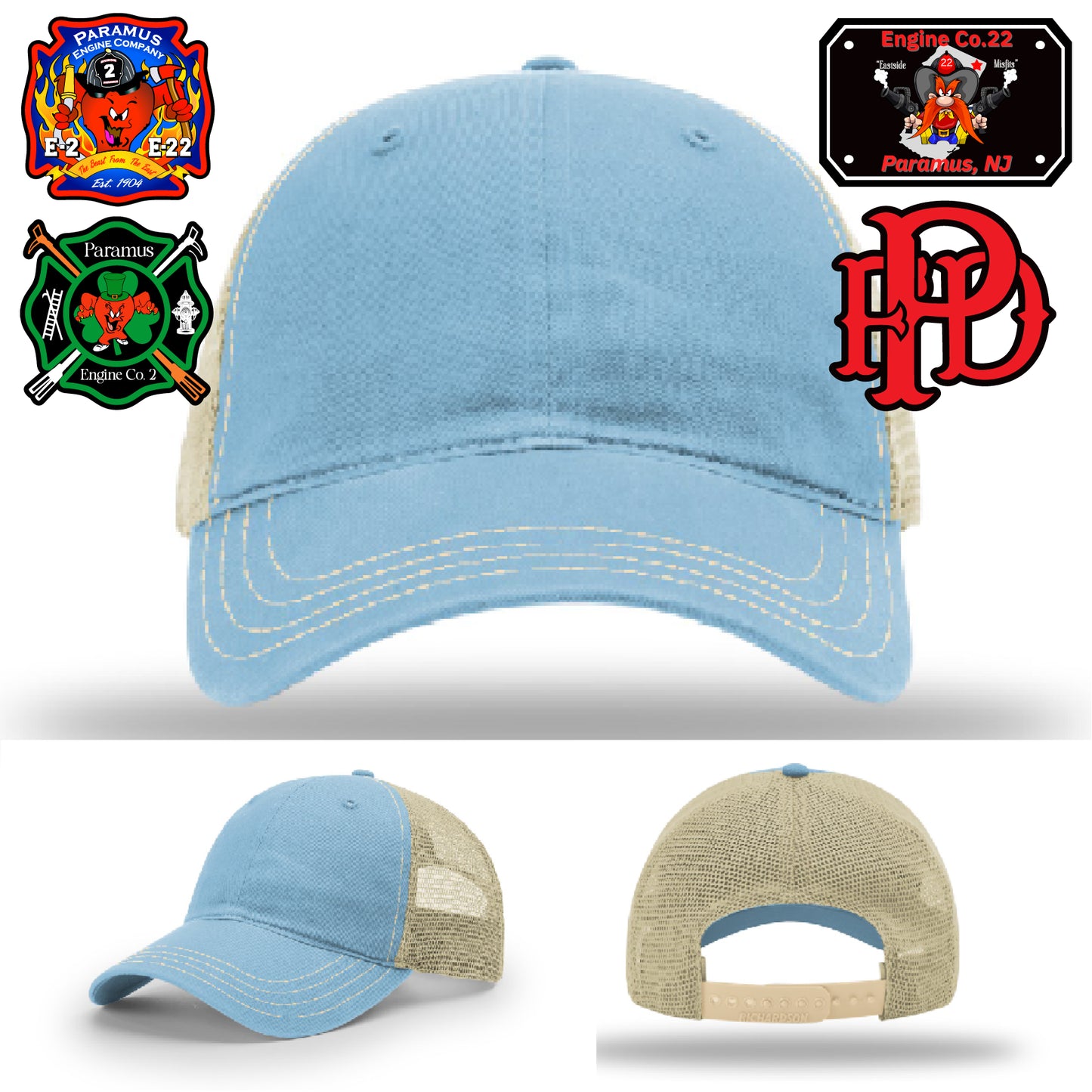 Richardson firefighter hat – features full-color department logo and rugged build
