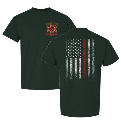 Thin Line, Thick Skin – Firefighter Flag Tee