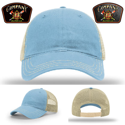 Custom firefighter leather patch hat built for station pride – a sharp custom gear piece
