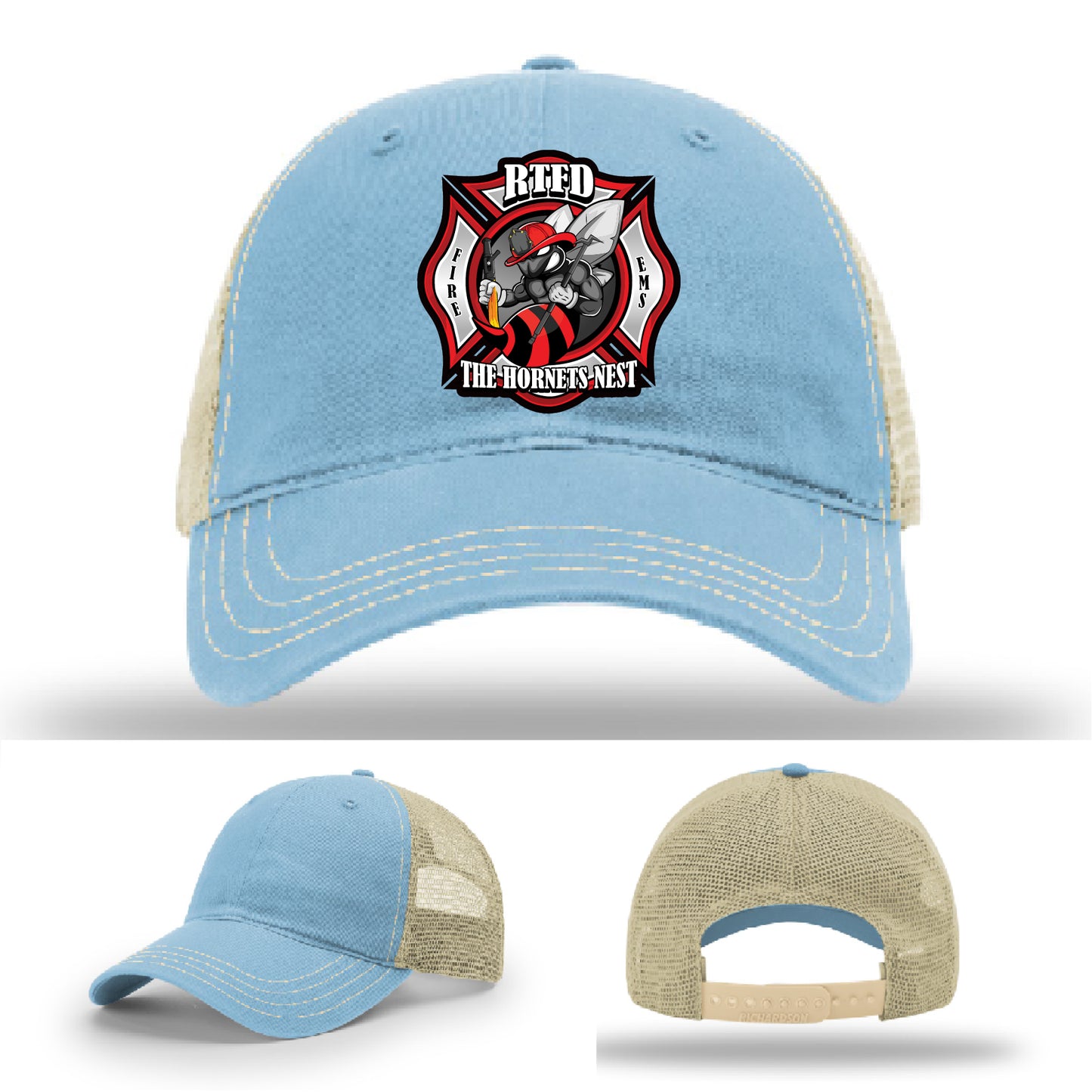 Bold custom firefighter patch hat for The Hornets Nest