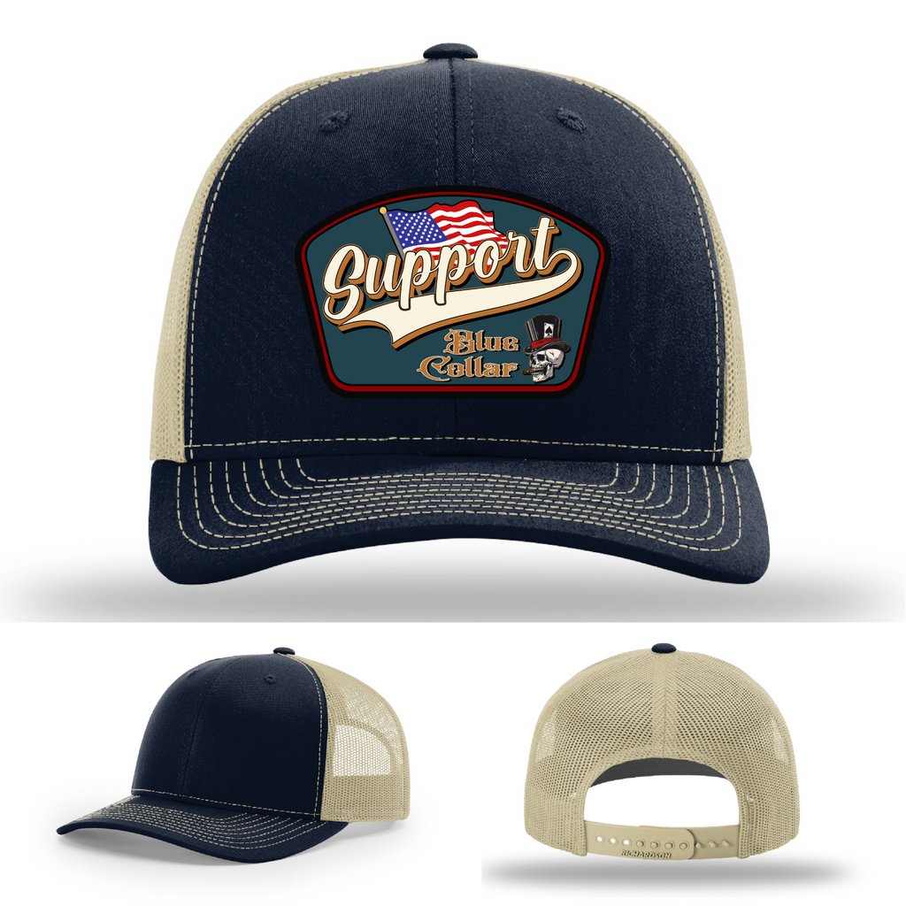 Support Blue Collar Leather Patch Hat gallery view twenty