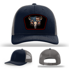 Patriotic hat patch designs – variants of American flag skull logos