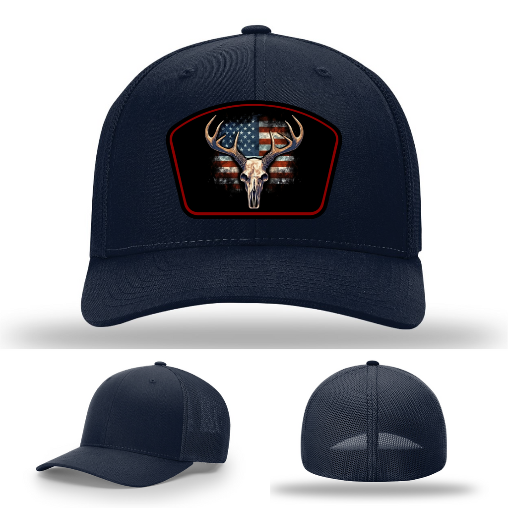 Patriotic Buck Leather Patch Hat Deer gallery view eleven
