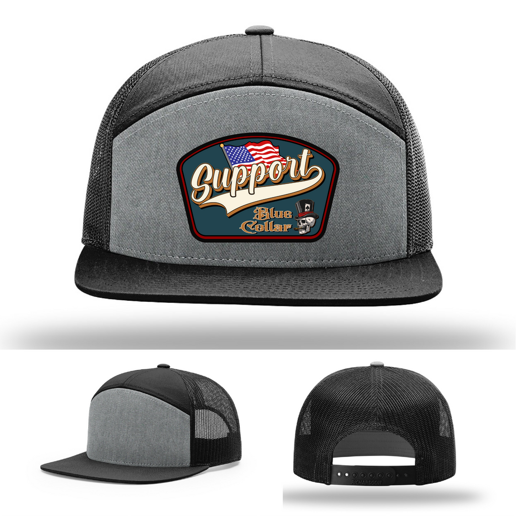 Support Blue Collar Leather Patch Hat gallery view sixteen