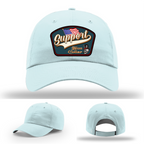 Richardson leather patch hat with 'Support Blue Collar' American flag design