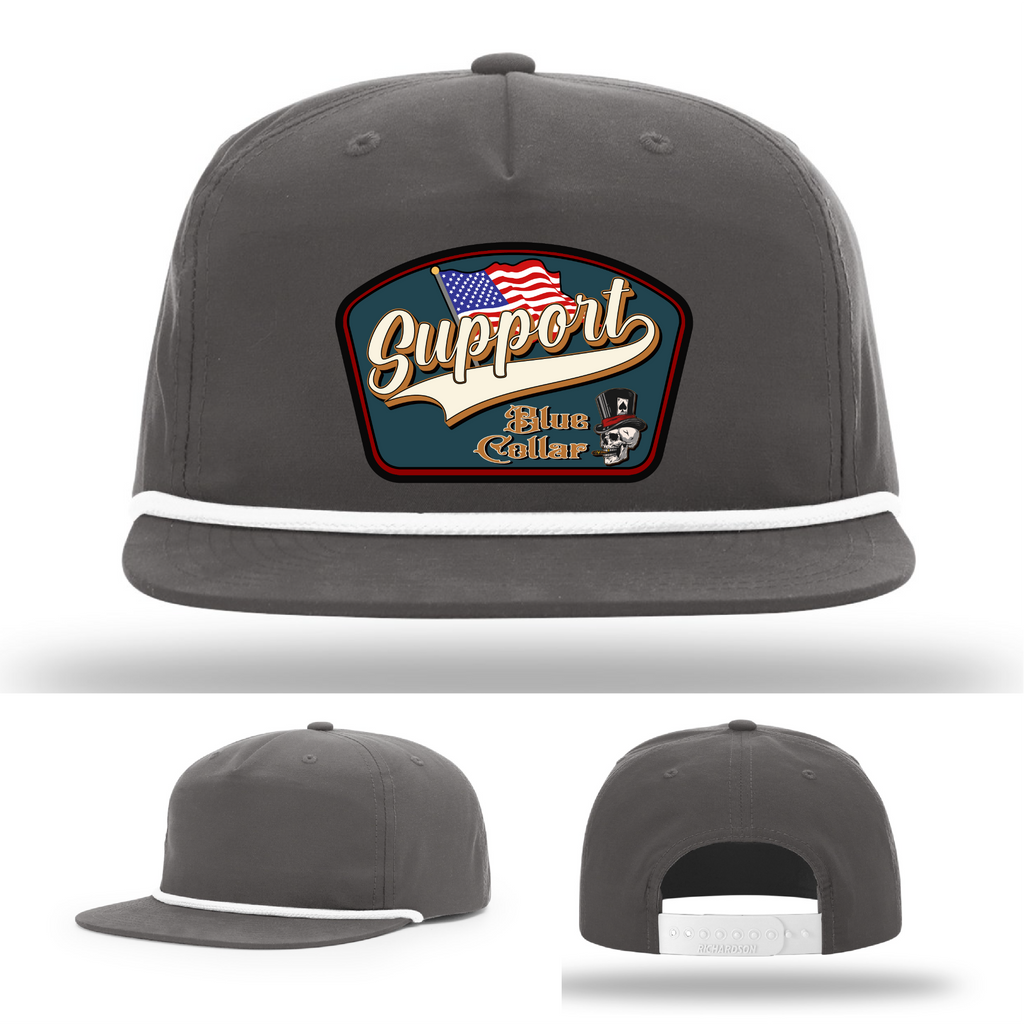 Support Blue Collar Leather Patch Hat gallery view nine