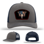 Patriotic Buck Leather Patch Hat Deer gallery view three