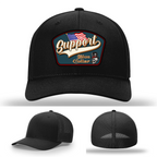 Support Blue Collar Leather Patch Hat gallery view one