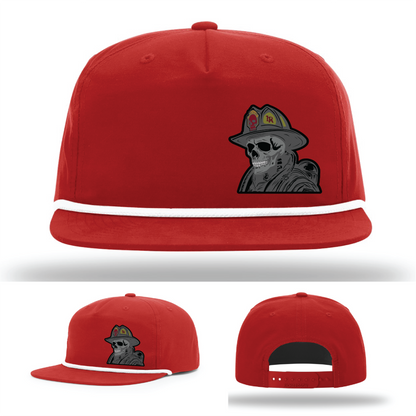 Variant firefighter hat logos – skull patch designs on Richardson leather hats