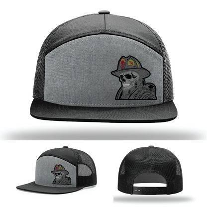 Firefighter hat variants – skull helmet patch logos on Richardson hats
