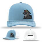 Leather firefighter skull designs – helmet patch variants on Richardson hats
