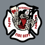Custom Richardson hats featuring full color leather patches designed for multiple Bentonville Fire Department trucks and crews