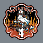 Custom premium leather patch for Bentonville fire department on a Richardosn hat