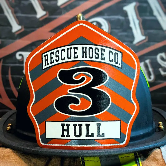 custom chevron firefighter helmet shield handcrafted full grain leather built for cairns and phenix helmets