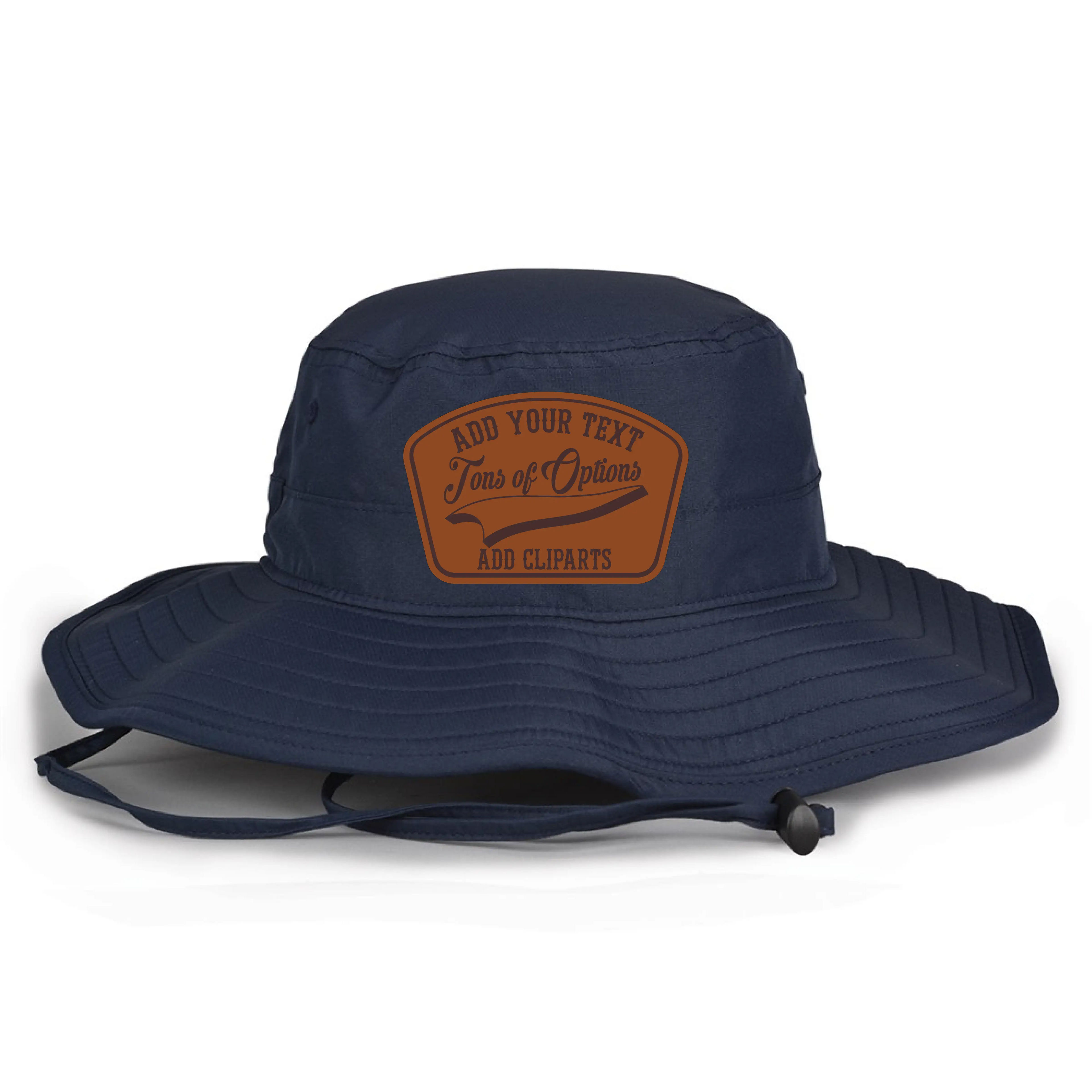 Custom firefighter boonie hat with leather patch