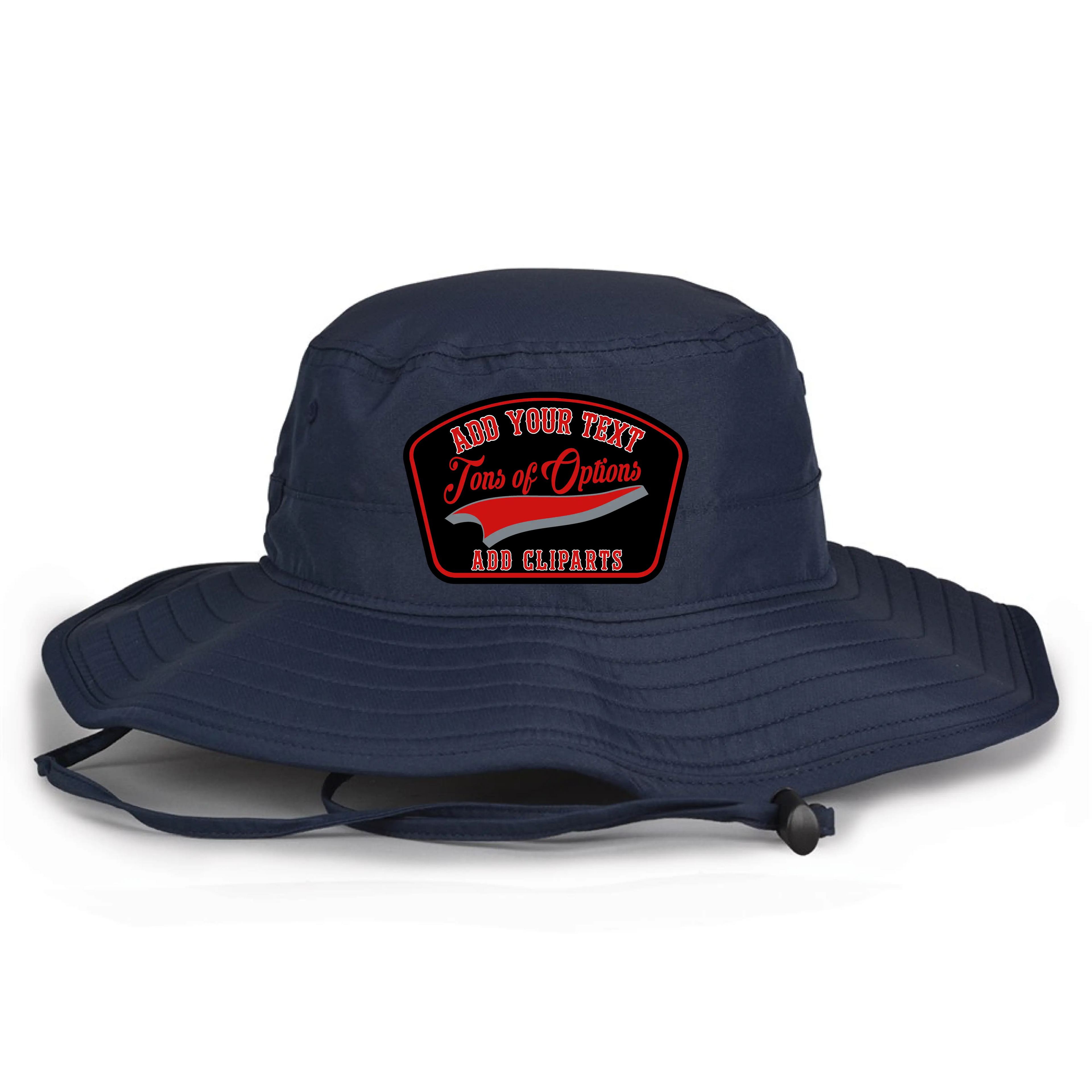 Custom Firefighter Boonie hat with full color leather pathc