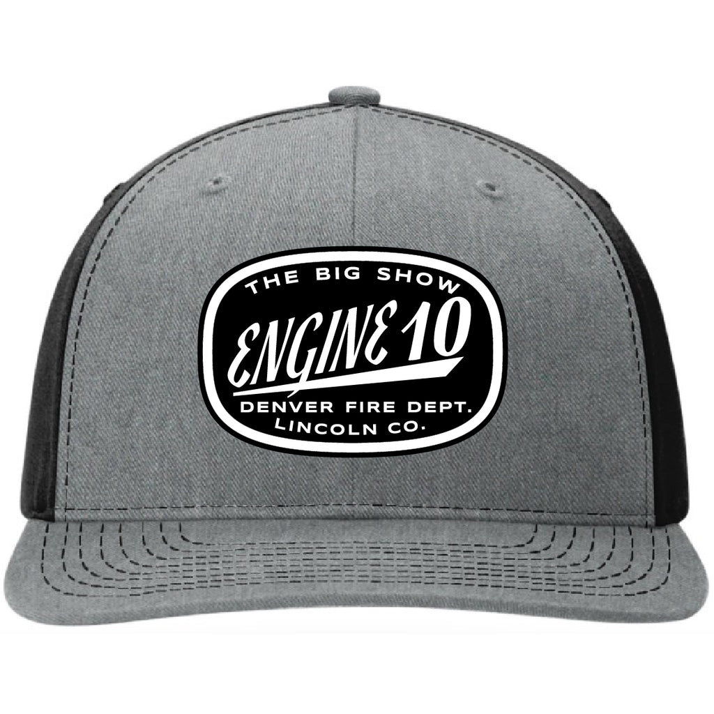 Custom firefighter hats with leather patch on Richardson 112 for your fire department