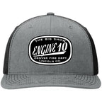Custom firefighter hats with leather patch on Richardson 112 for your fire department