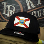 Custom state flag leather patch hat with the florida state flag
