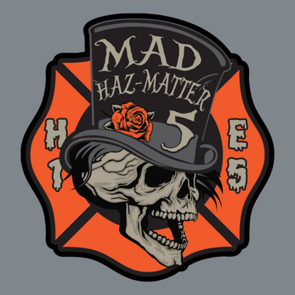 Custom Richardson hats featuring full color leather patches designed for multiple Bentonville Fire Department trucks and crews