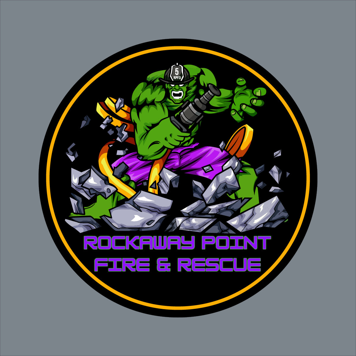 Rockaway Point Firefighter Leather Patch Hat