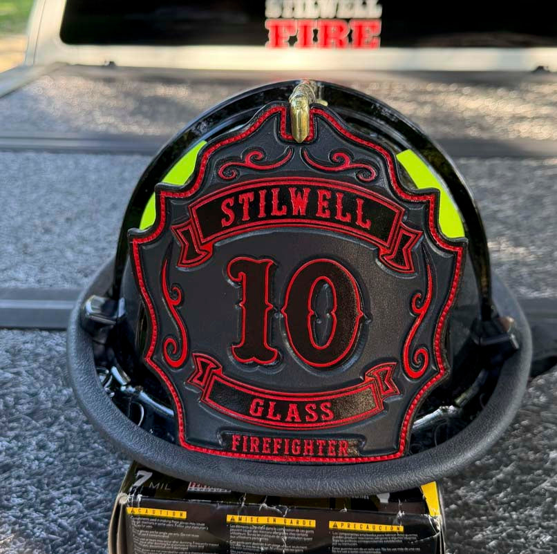 Black red and green Smoke Eater firefighter shield