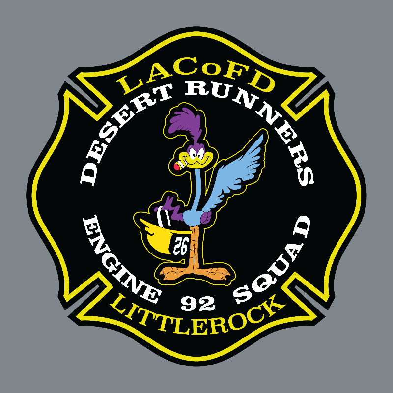 LA County Fire Department Desert Runners custom leather patch on a Richardson hat