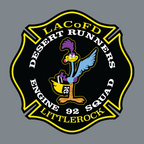LA County Fire Department Desert Runners custom leather patch on a Richardson hat