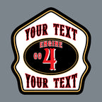custom firefighter helmet shield with beveled edge and live preview