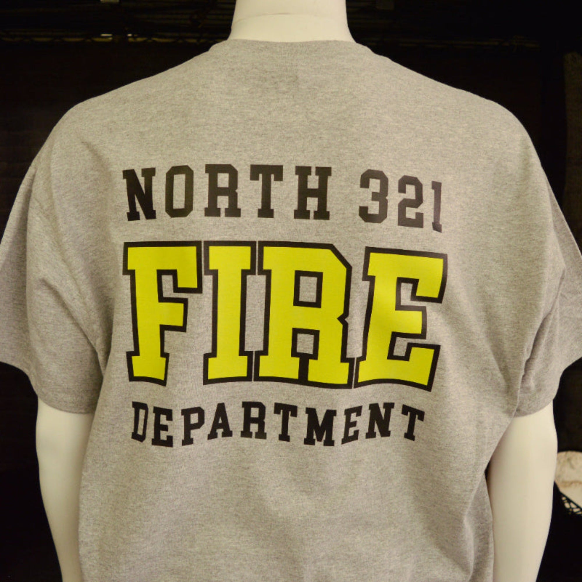 Custom fire department T-shirts featuring bold designs, department names, and firefighter-inspired graphics, made for station pride and everyday wear.