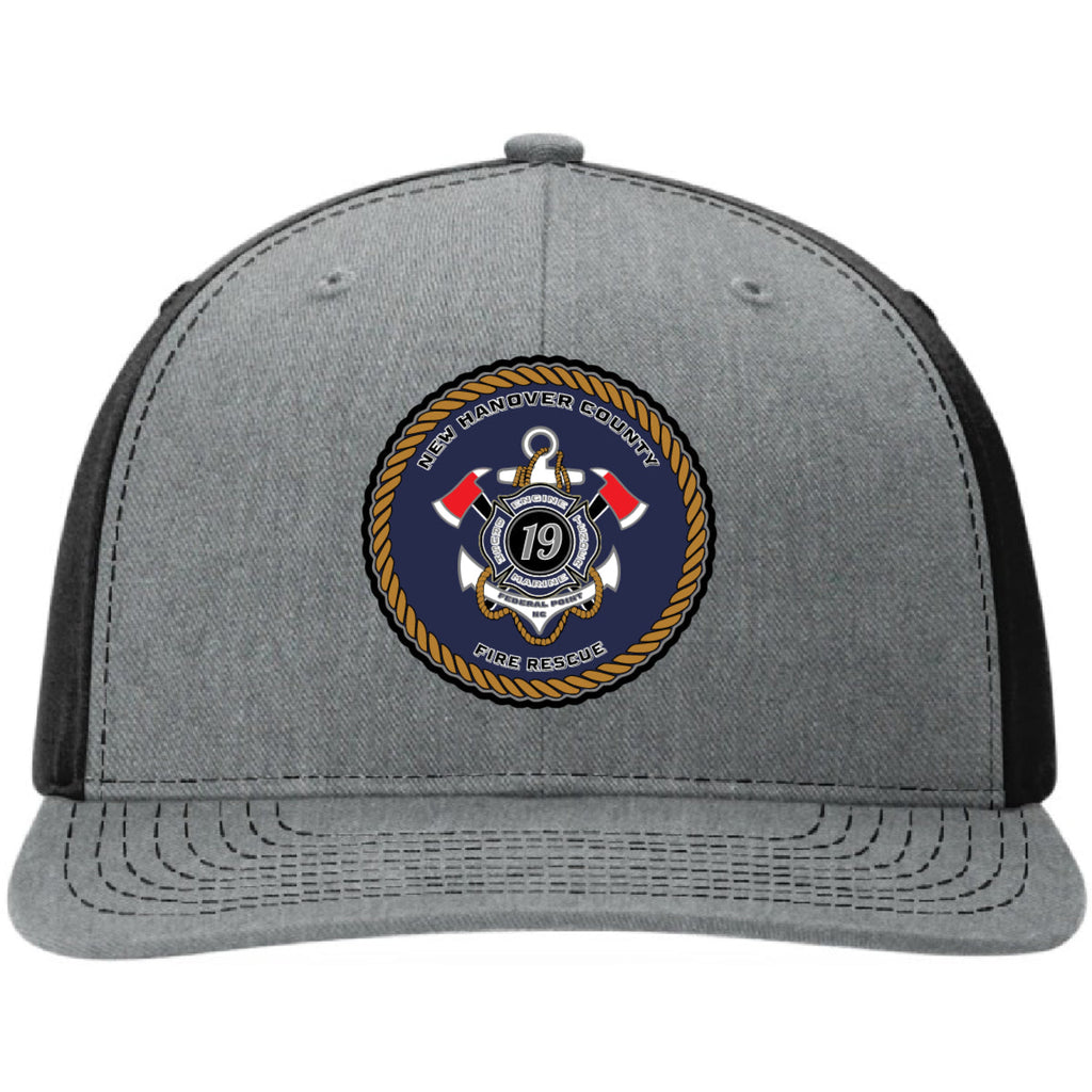 New Hanover County Custom Fire Department hat with real leather and bold color.