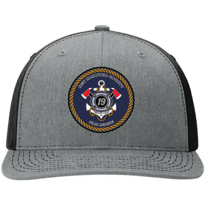 New Hanover County Custom Fire Department hat with real leather and bold color.