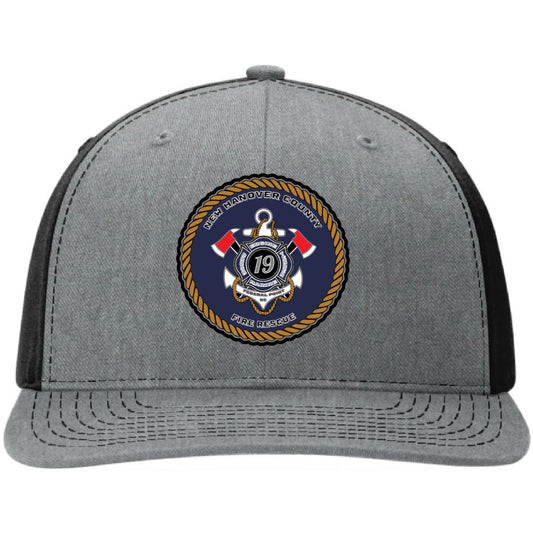 New Hanover County Custom Fire Department hat with real leather and bold color.