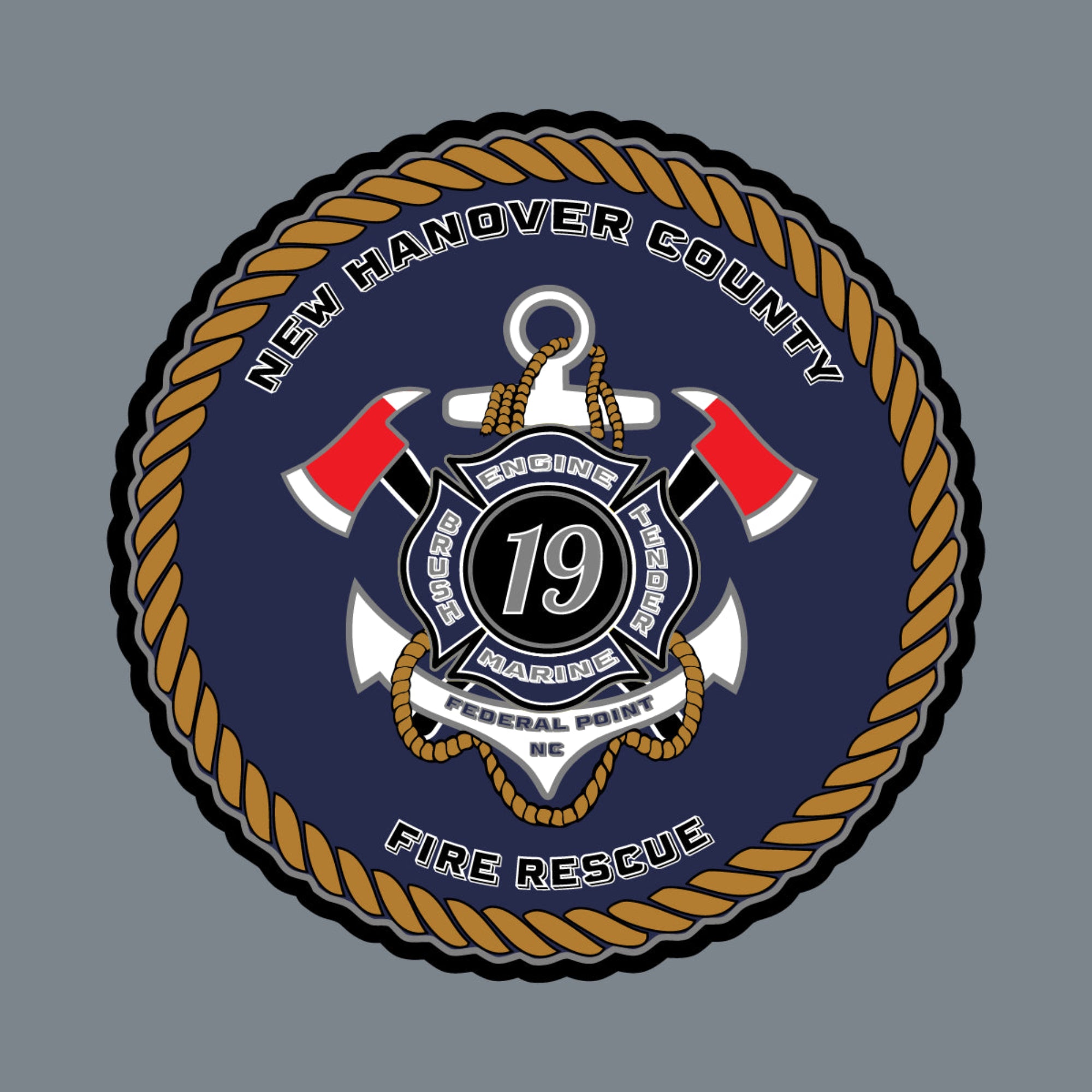 New Hanover County Fire Rescue Leather Patch Hat