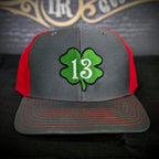 Custom embroidered firefighter hat with bold stitching, structured fit, and premium Richardson snapback design