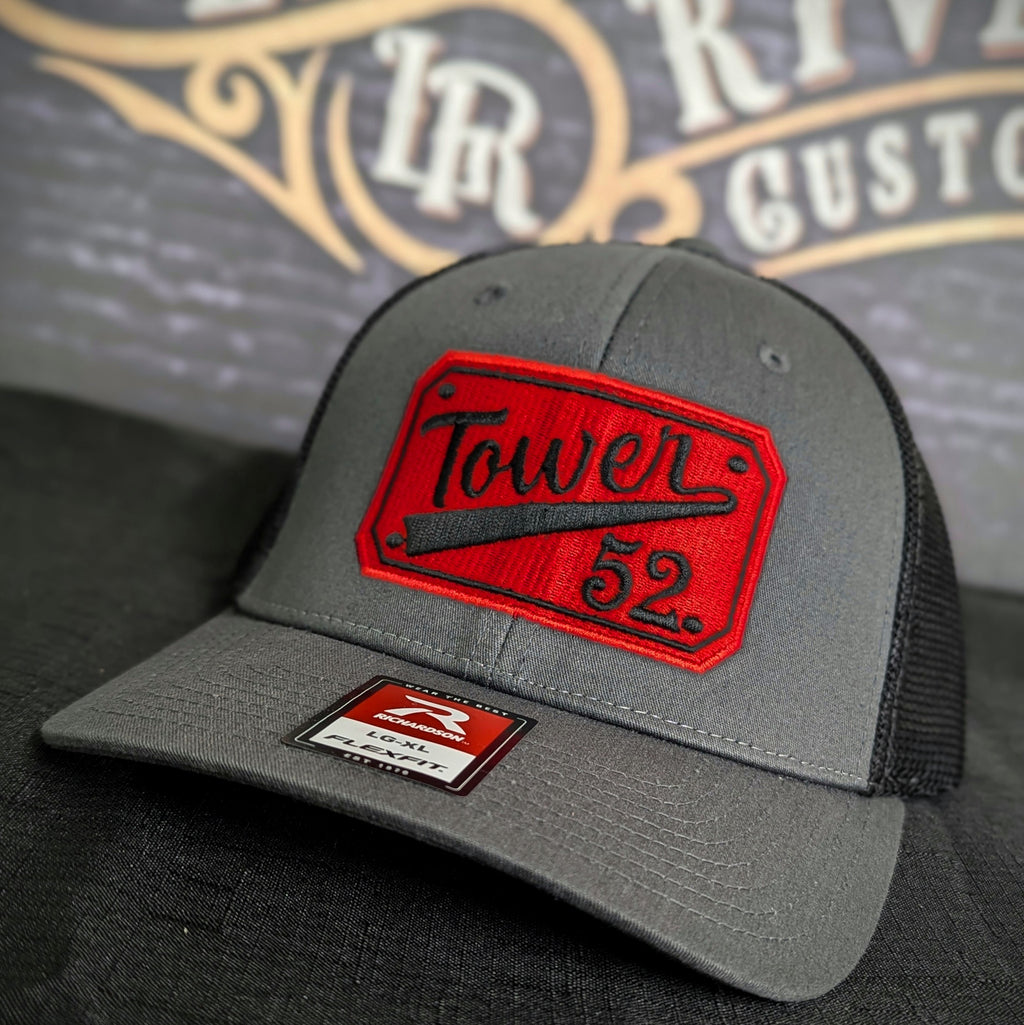 Custom embroidered firefighter hat with bold stitching, structured fit, and premium Richardson snapback design