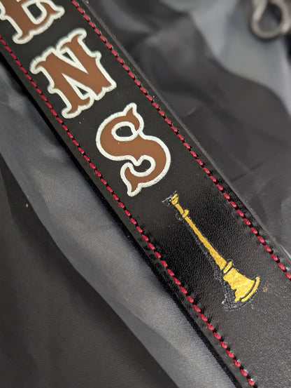 Hand Painted Leather Radio Strap