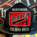 Custom firefighter passport helmet shield crafted from full grain leather
