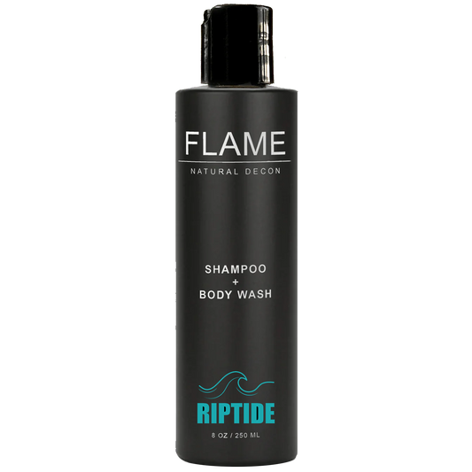 Flame Decon hair and body wash with activated charcoal