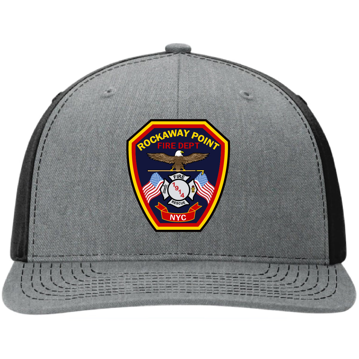 Rockaway Point Firefighter Leather Patch Hat