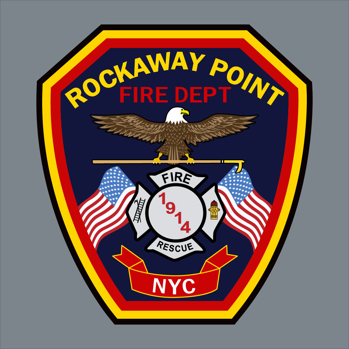 Rockaway Point Firefighter Leather Patch Hat