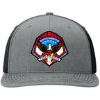 Custom firefighter hats with leather patch on Richardson 112 for your fire department